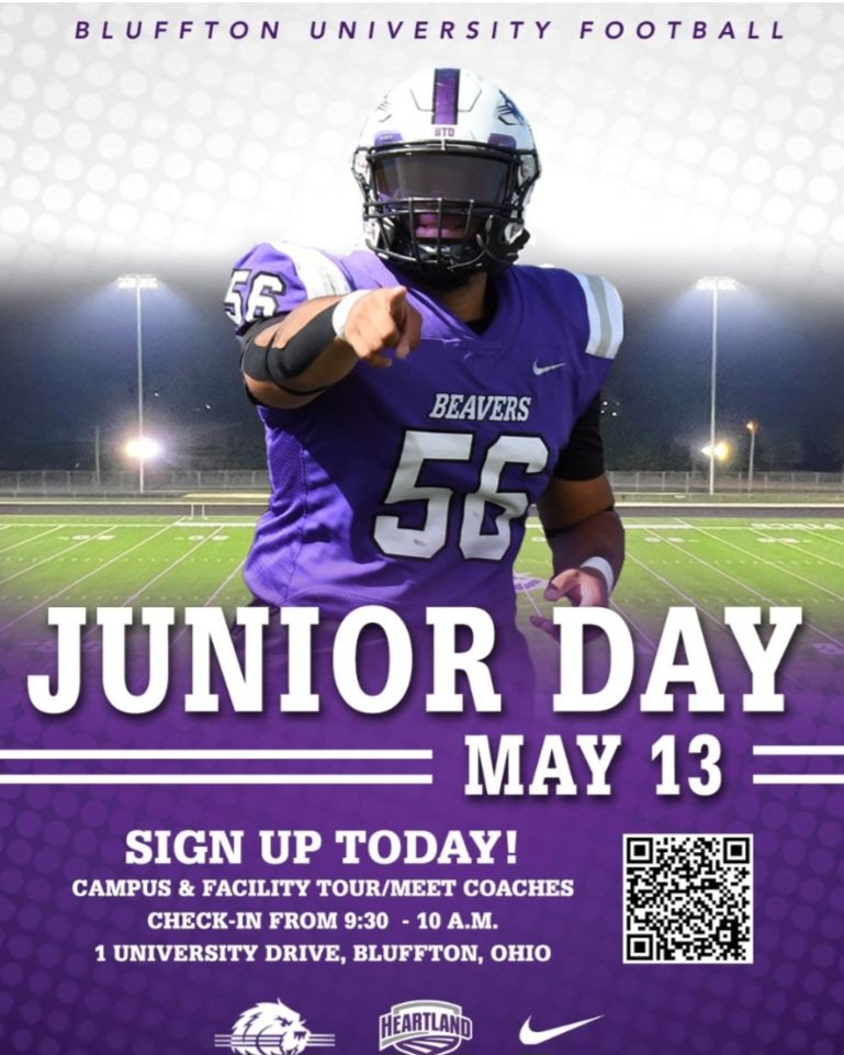 Thank you for the invite! <a href="/BlufftonFB/">Bluffton Football</a> <a href="/keegan_linwood/">Keegan Linwood</a>