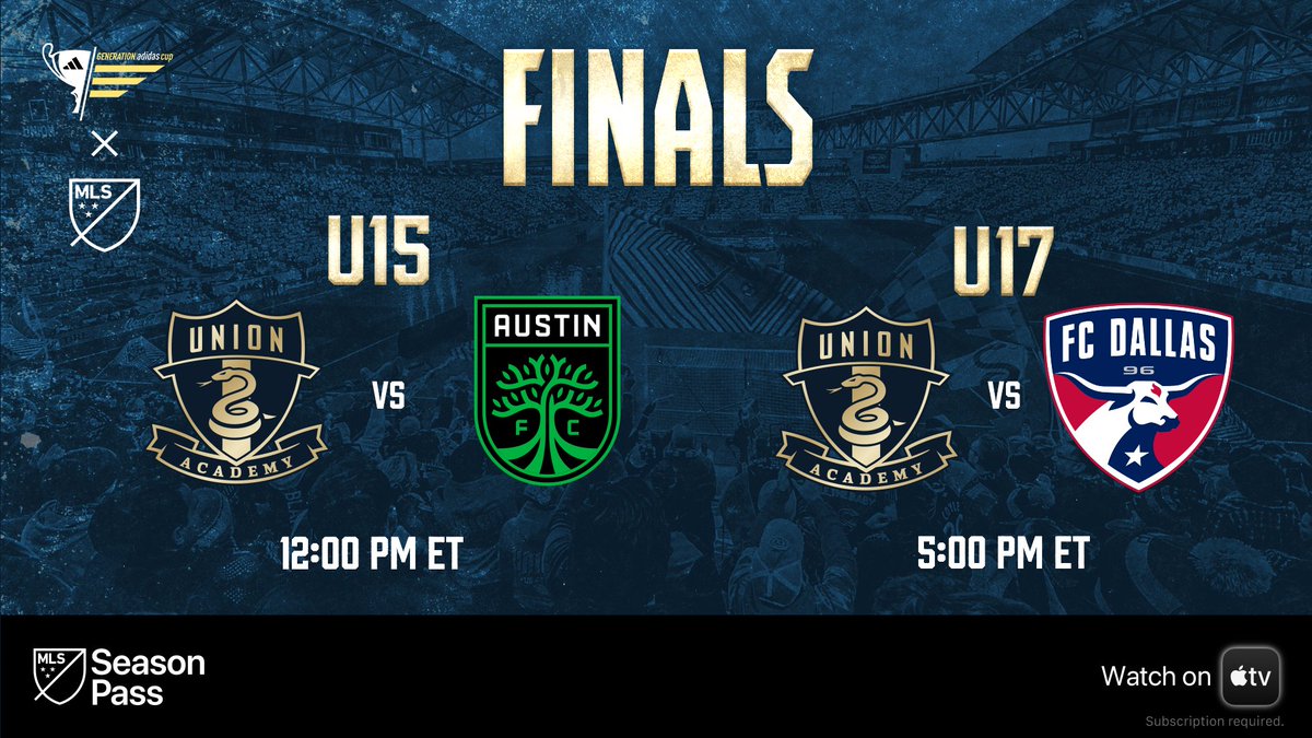 phlunionacademy's tweet photo. Win Semifinal matches✅
Next Mission: Bring home 🏆

The 15s and 17s look to bring some silverware back home in #GACup Final matchups against Austin FC, FC Dallas.

Catch the Easter Sunday battles with #MLSSeasonPass on @AppleTV: https://t.co/x3AWlUkV1S

#DOOP | #BabySnakes https://t.co/joSf4XrQh8