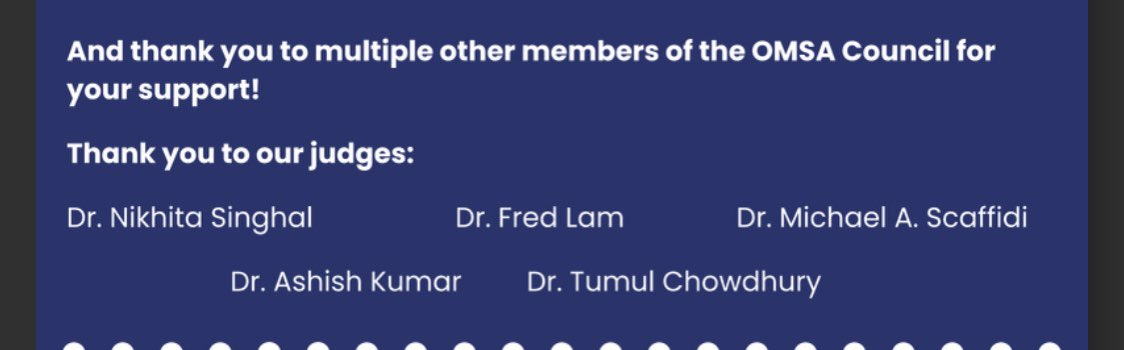 Very happy to see that Ontario medical students are leading exemplary research and innovation- our future is bright. Congratulations to alll. <a href="/OMSAofficial/">Ontario Med Students</a>