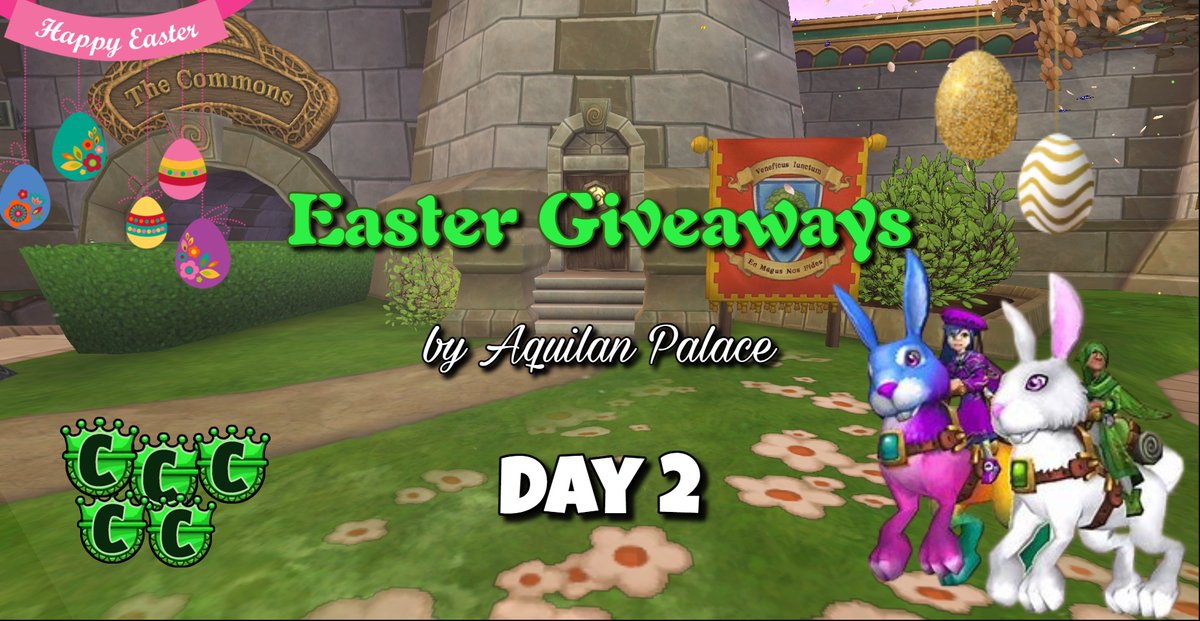 Our next set of giveaways is up!! This time including a Caerbannog Rabbit Mount, Packs and a 2500 Crown Code! No requirements, join them through our Discord! 🐣 Thank you for being an amazing community and thank you <a href="/Wizard101/">Wizard101</a> for making this possible! ✨

#Wizard101