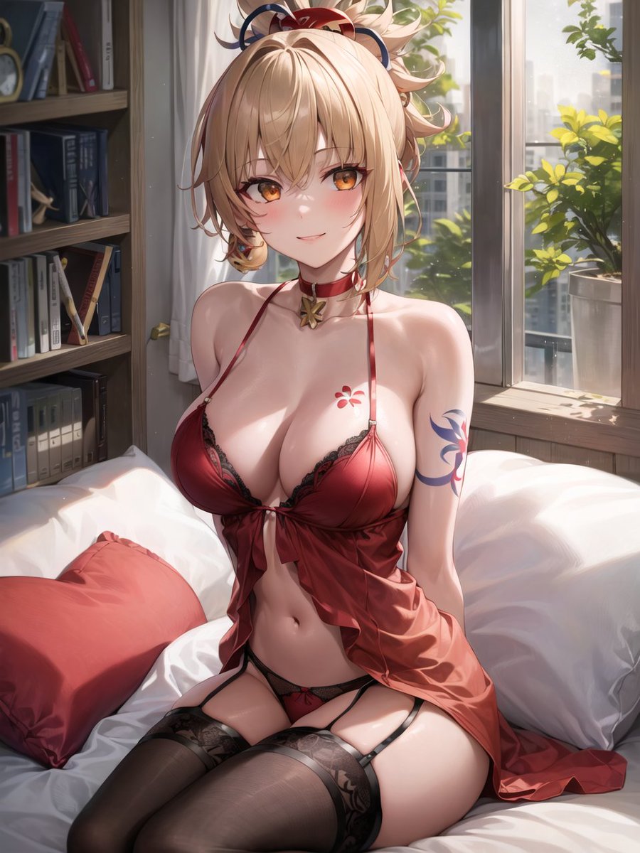 More images on Pixiv: pixiv.net/en/artworks/10…

#StableDiffusion #AIart #AIイラスト #Genshinlmpact #原神 #Yoimiya #宵宮