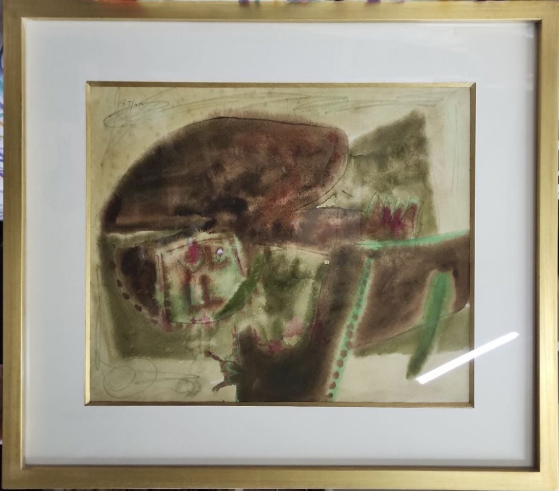 artepertuttimx's tweet photo. •RODOLFO NIETO• (1936-1985) “Sin título” Acuarela y técnica mixta sobre papel  38 x 46 cm. Cuenta con constancia de Galería de arte Mexicano #rodolfonieto #artepertutti #maestrosoaxaqueños #museo #galeriavirtual #galeria #gallery  #pintoresoaxaqueños #artelatinoamericano https://t.co/yYJatgmXgY