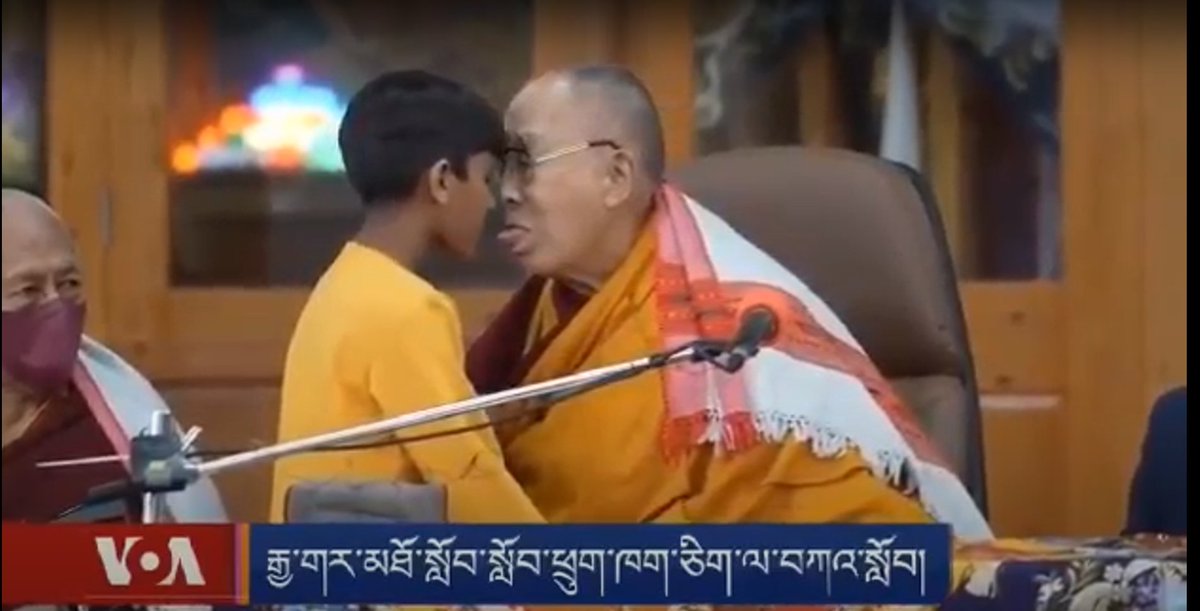 RCirlea's tweet photo. The inexcusable gesture of the Dalai Lama trying to tongue kiss a boy https://t.co/whFNGxD3Aa 
Click on the link to read my article.

#DalaiLama #DalaiLamaKissingABoy #Buddhism #JodoShinshu #ShinBuddhism #PureLand #Amidaji #Amidajitemple #Mappo #LastDharmaAge https://t.co/8VRXQ0Le7E