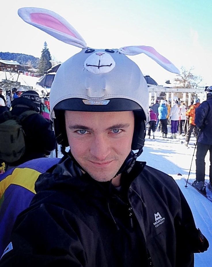Fun #throwback #pic when #GeorgeBlagden did #doubleduty #skiing and as #Easterbunny