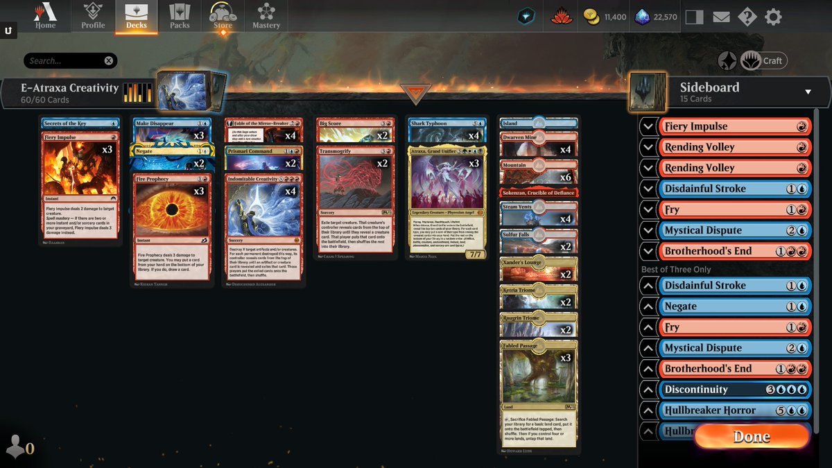 trail_of_magic's tweet photo. 7-0 in the explorer metagame challenge using the Dwarven Mine Atraxa Izzet Creativity @mystmin and I tested for the qualifier weekend (List in ALT). https://t.co/euEu21u054