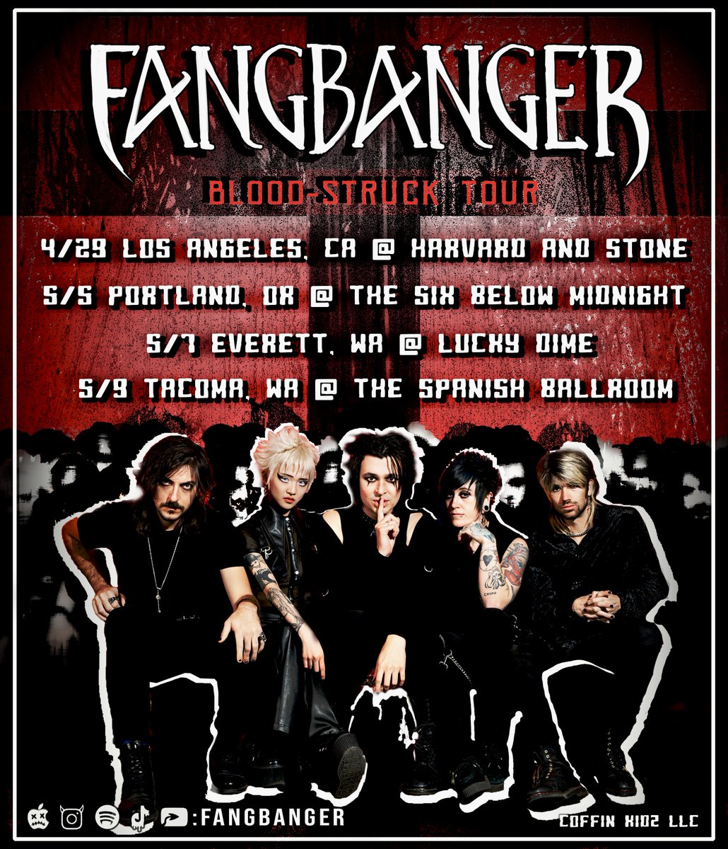 fangbangerband's tweet photo. OMG! We're touring the West Coast! Check out the dates here - tickets in our bio https://t.co/P0wI5FJQSj