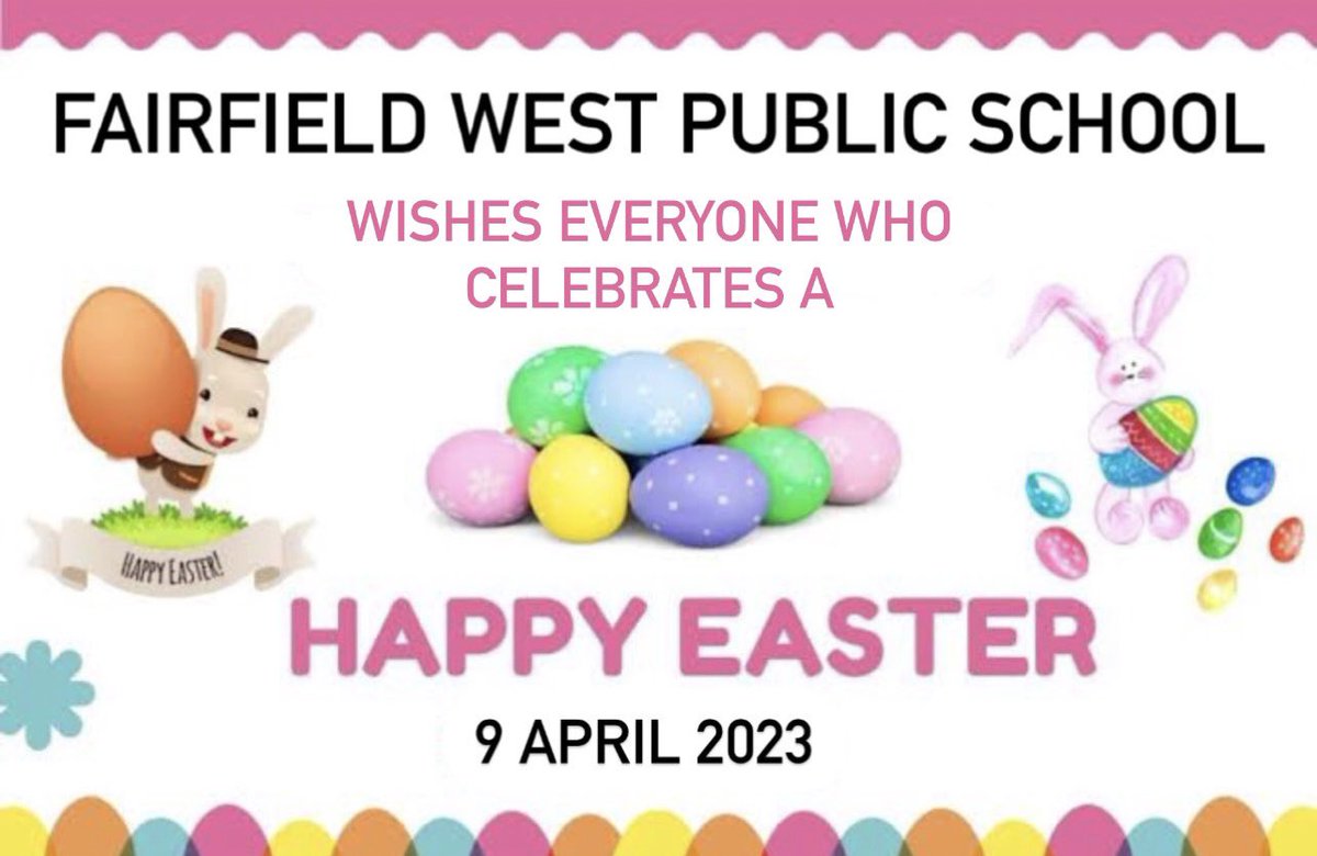 Wishing everyone a safe break. Happy Easter to those who celebrate! See you all back on Wednesday 26 April. 
#schoolholidays #Easter 
<a href="/Genelle029/">Genelle Petruszenko</a>