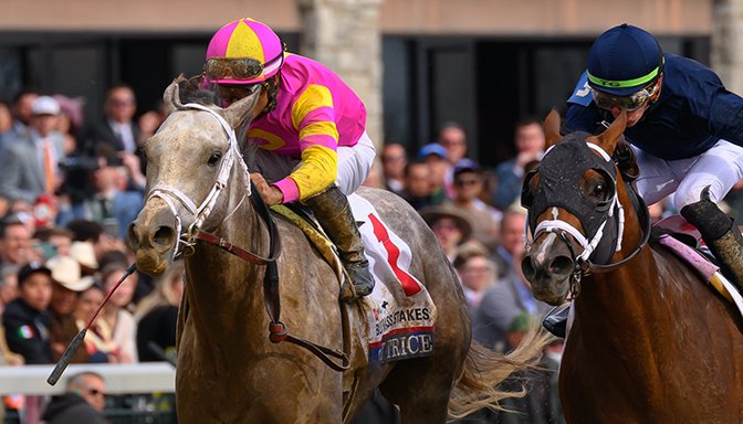 BH_AEberhardt's tweet image. #HorsePower Despite an objection after a tough stretch battle, #TapitTrice with @luissaezpty  won the G1 @Toyota #BlueGrass @Keenelandracing for B/O Antony Beck's @Gainesway Mandy Pope's @whisper_hill Son of #Tapit @keenelandsales grad