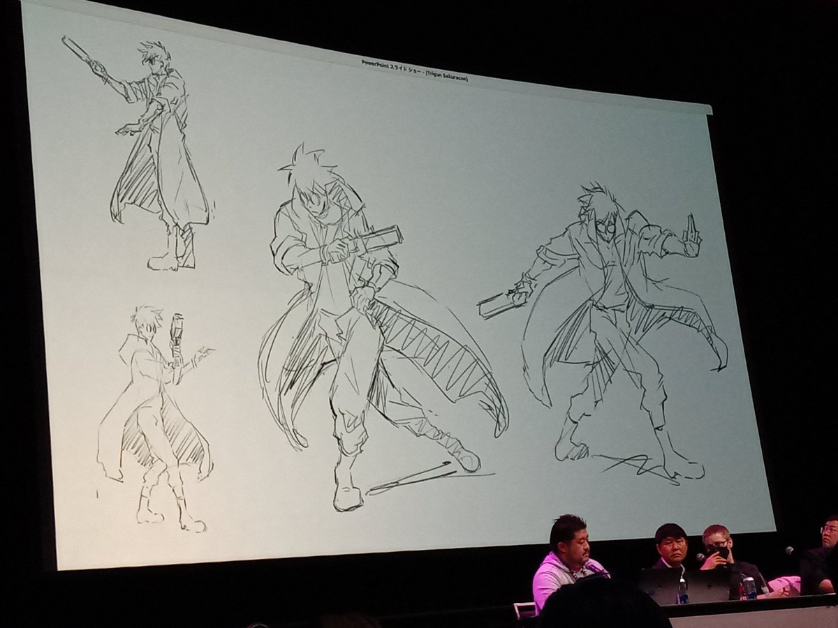 plugn1ckel's tweet photo. Absolutely gorgeous concept art from studio orange at #SakuraCon2023 for #TRIGUNSTAMPEDE !! https://t.co/74Q7FBsDSK