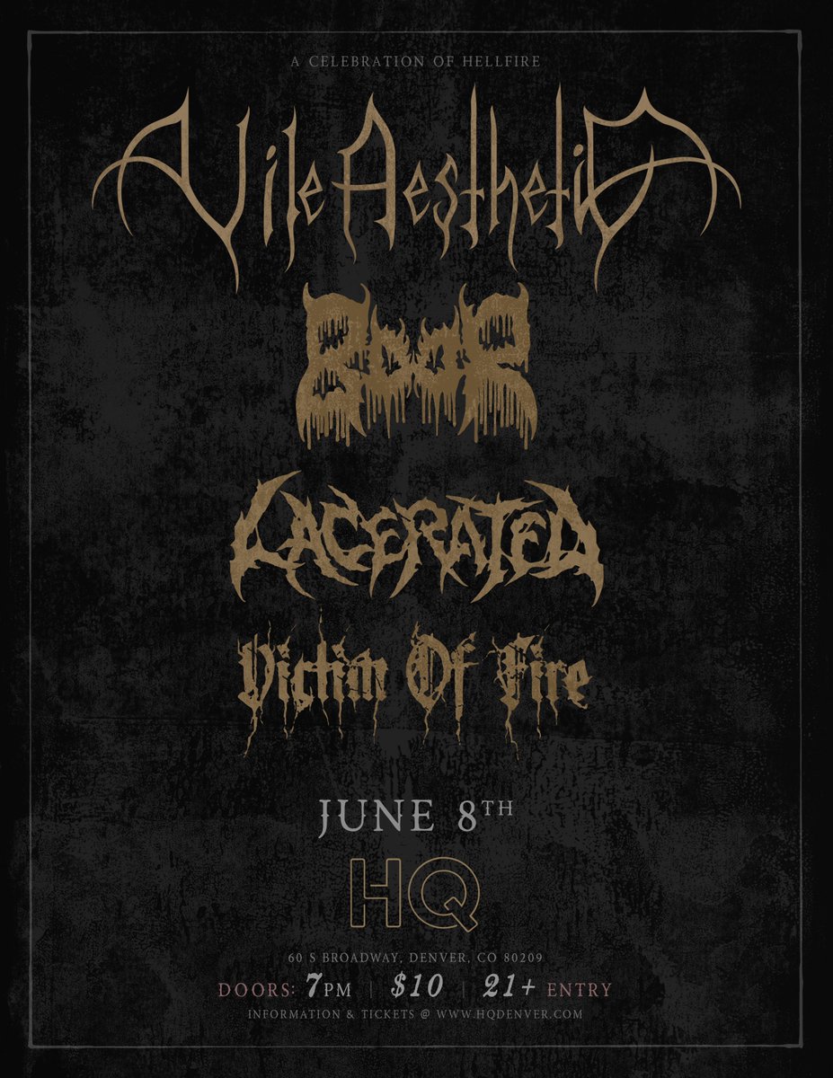 VileAesthetic's tweet photo. DENVER.
Tickets are available now.
Contact us directly. 🎟
• • •
#blackmetal #denvercolorado #coloradometal #coloradomusic #metalmusic #usbm #darkartists #horror https://t.co/zOLjnIQsvd