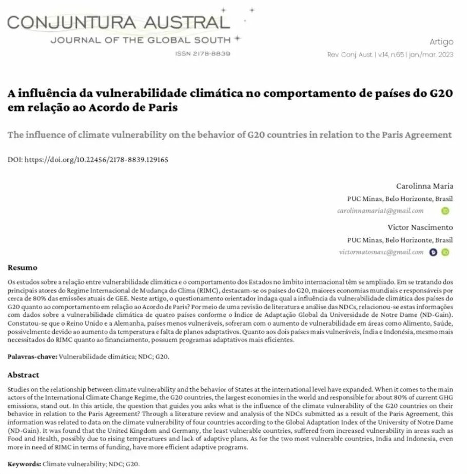 _vmnasc's tweet photo. Published last week a paper by me and my partner @mariavirgulac at Conjuntura Austral in which we 
discuss climate vulnerability in the G7 countries https://t.co/XaZtjzq0Y9