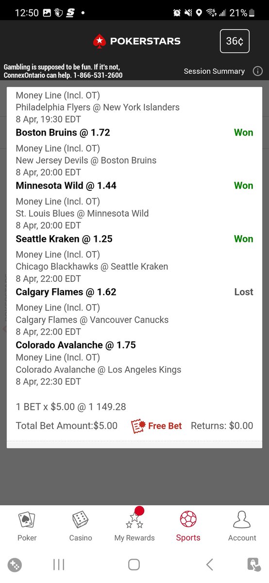 AnthonyRiley10's tweet photo. @Canes and @NHLFlames blew my 16 game parlay.  I expected more from the Canes today, but Flames def dont want playoffs enough if they're losing tonight's game 🙄

#NHL https://t.co/ShmQYuegGa