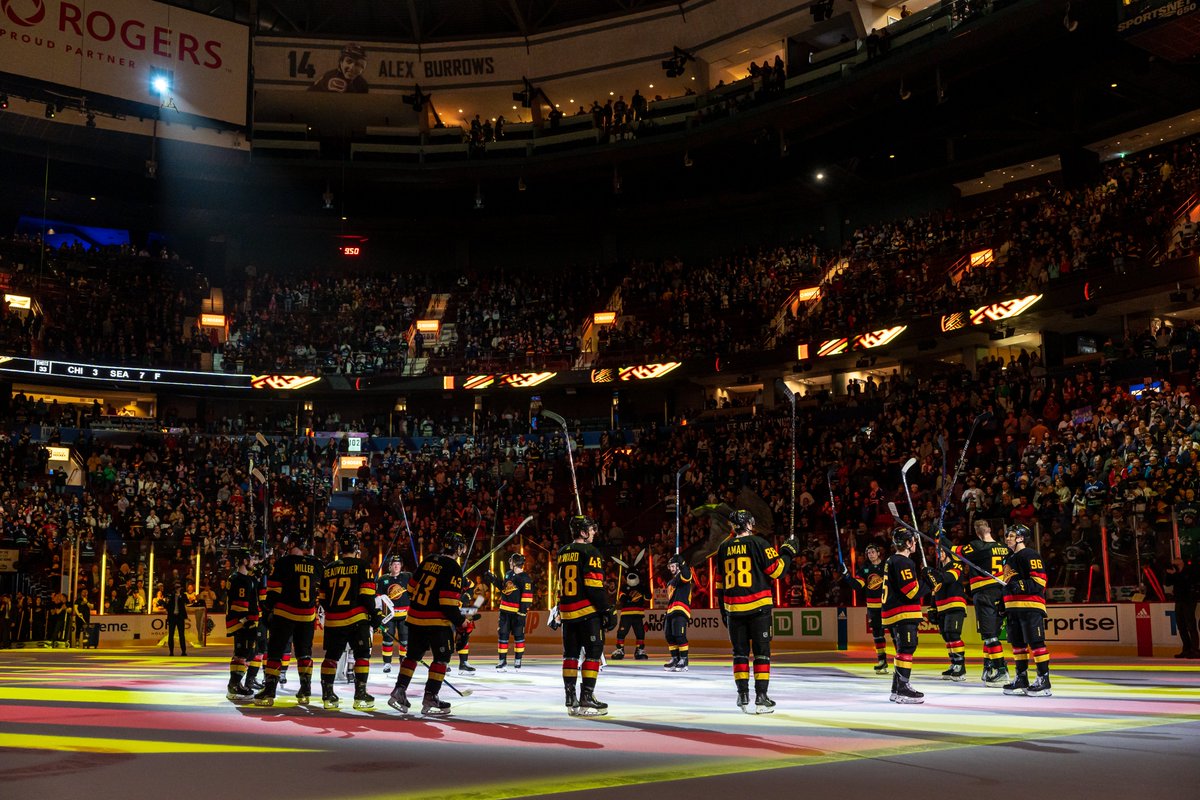 Canucks's tweet photo. A SALUTE TO THE BEST FANS. https://t.co/8eisqpf2Rr