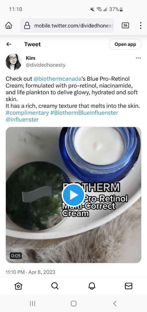 dividedhonesty's tweet photo. #complimentary #BiothermBlueInfluenster @Influenster @BiothermCanada https://t.co/wme0LNsrOl