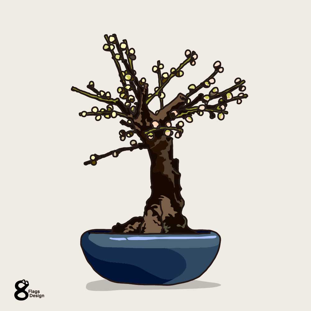 vectorshelf.com/pl172/

梅の盆栽。
無料のイラスト素材です🌸
#イラスト
＃無料素材