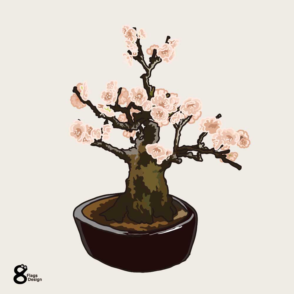 vectorshelf.com/pl173/

梅の盆栽その2
小さい盆栽って可愛いね🌸
#イラスト
＃無料素材