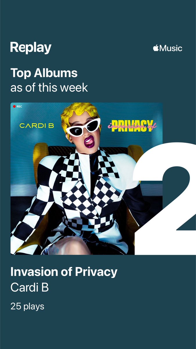 #2 Invasion of Privacy Has Re Entered my Album Charts Apple Music #invasionofprivacy #iop5years ⁦@iamcardib⁩