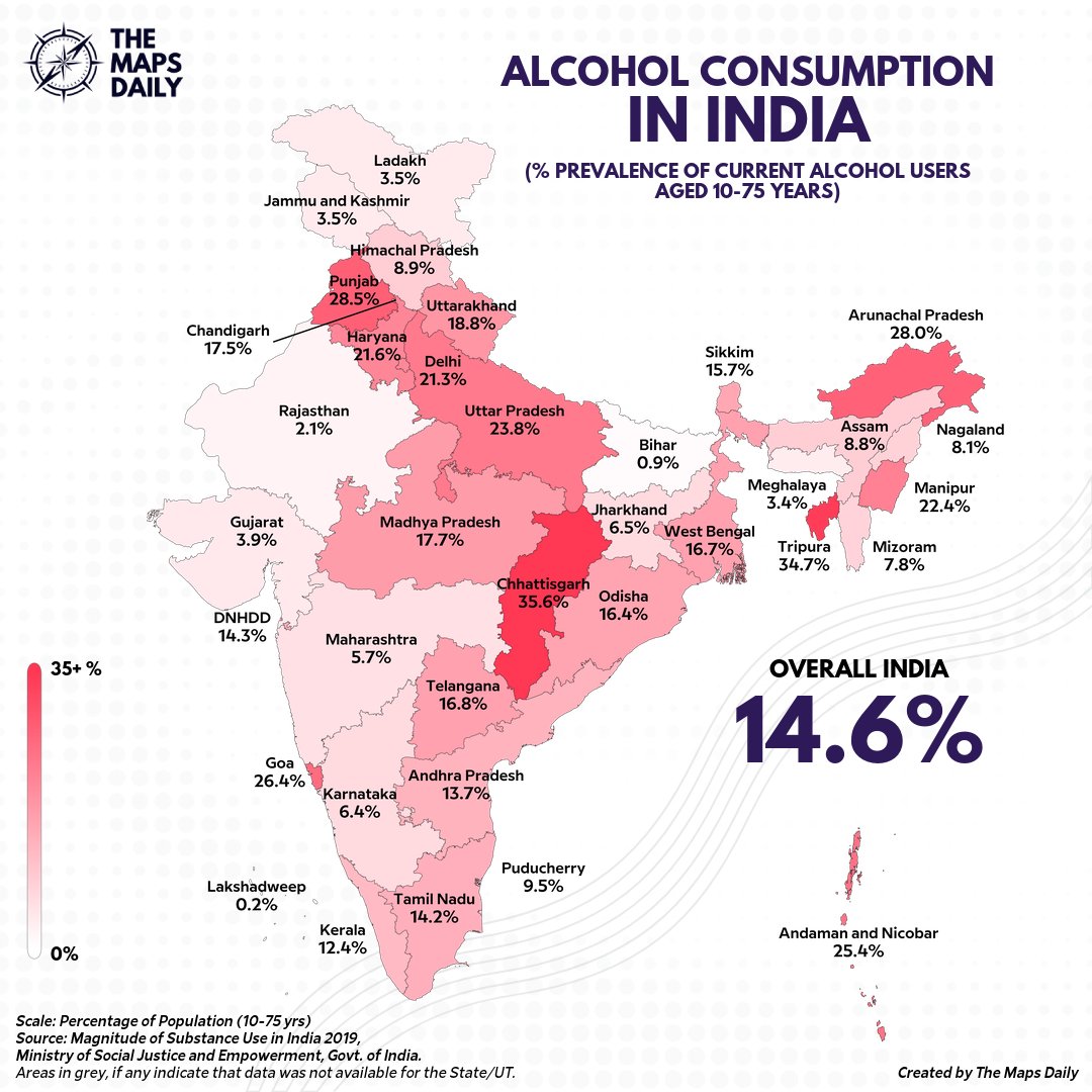 The Maps Daily on Twitter "Alcohol consumption is a common practice in