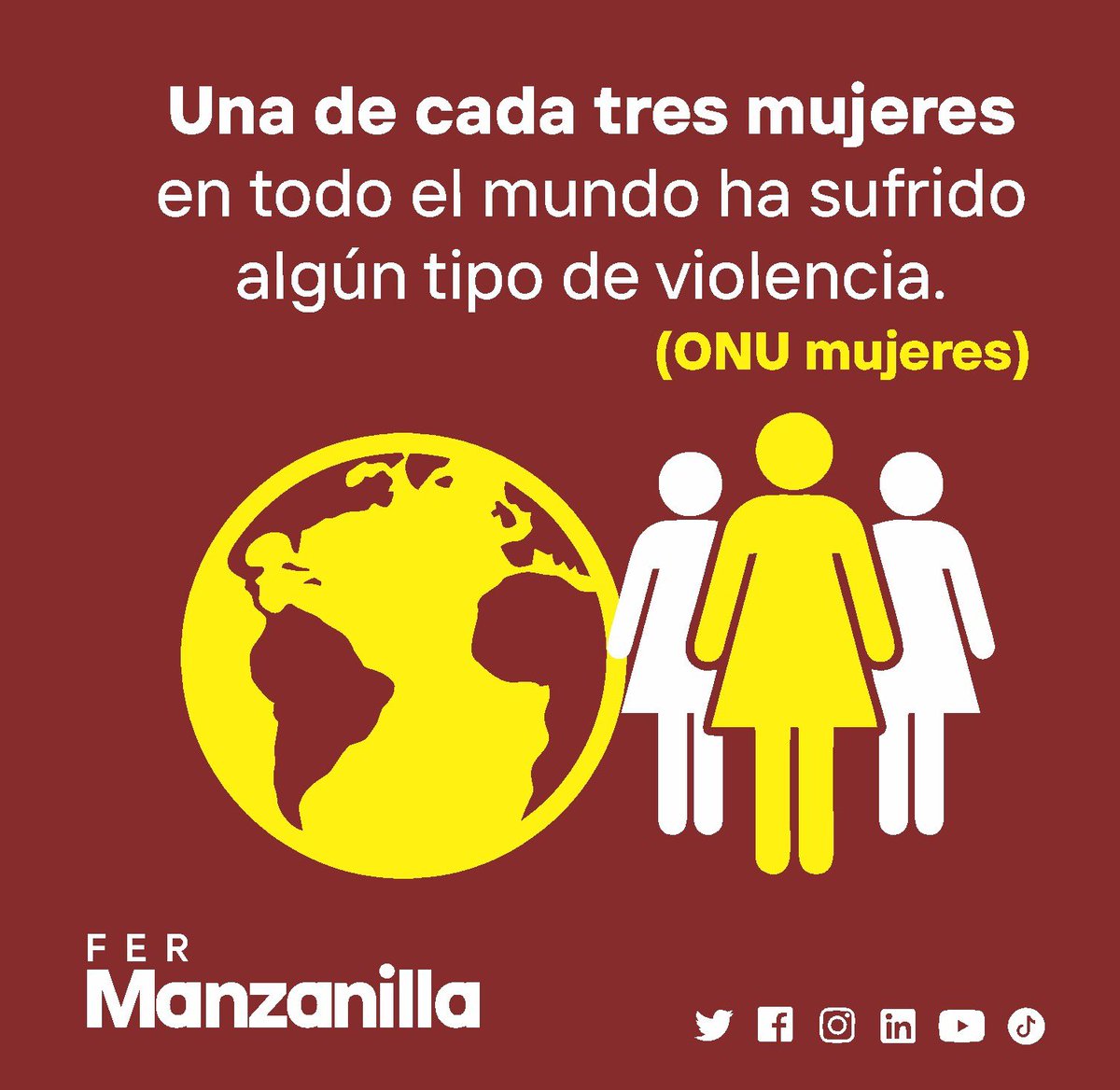 Fer_Manzanilla's tweet photo. Debemos tomar medidas enérgicas para erradicar la violencia contra mujeres y niñas, trabajando juntos para crear un mundo donde puedan vivir libres de miedo y ejerciendo plenamente sus derechos. https://t.co/vcTcJjxDIO