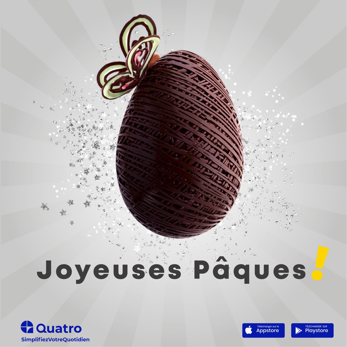 Joyeuses Pâques!
Que la paix et la joie de Pâques soient avec vous!
onelink.to/ejjbpw
#pâques #Quatro #Cotonou #SimplifiezVotreQuotidien