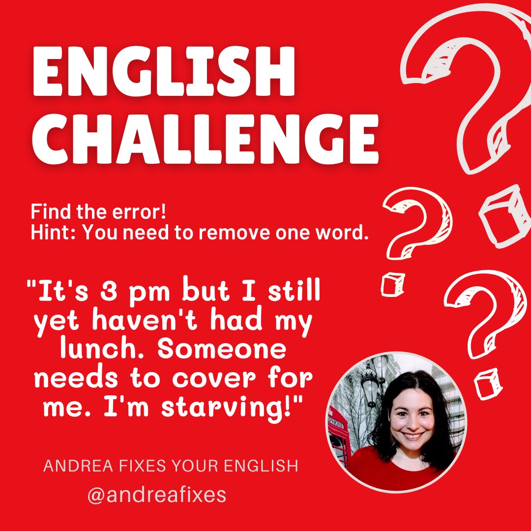 New quiz!🎉

🥳

✅I'll give the answer in a few days!

Follow me on YouTube:
youtube.com/@andreafixes

🥳👍🏻🇬🇧

#LearnEnglish #IELTS #TOEFL #phrasalverbs #EnglishTeacher #TOEIC #ESL #EnglishPractice #english #AndreaFixes #vocabulary #grammar #ieltswriting