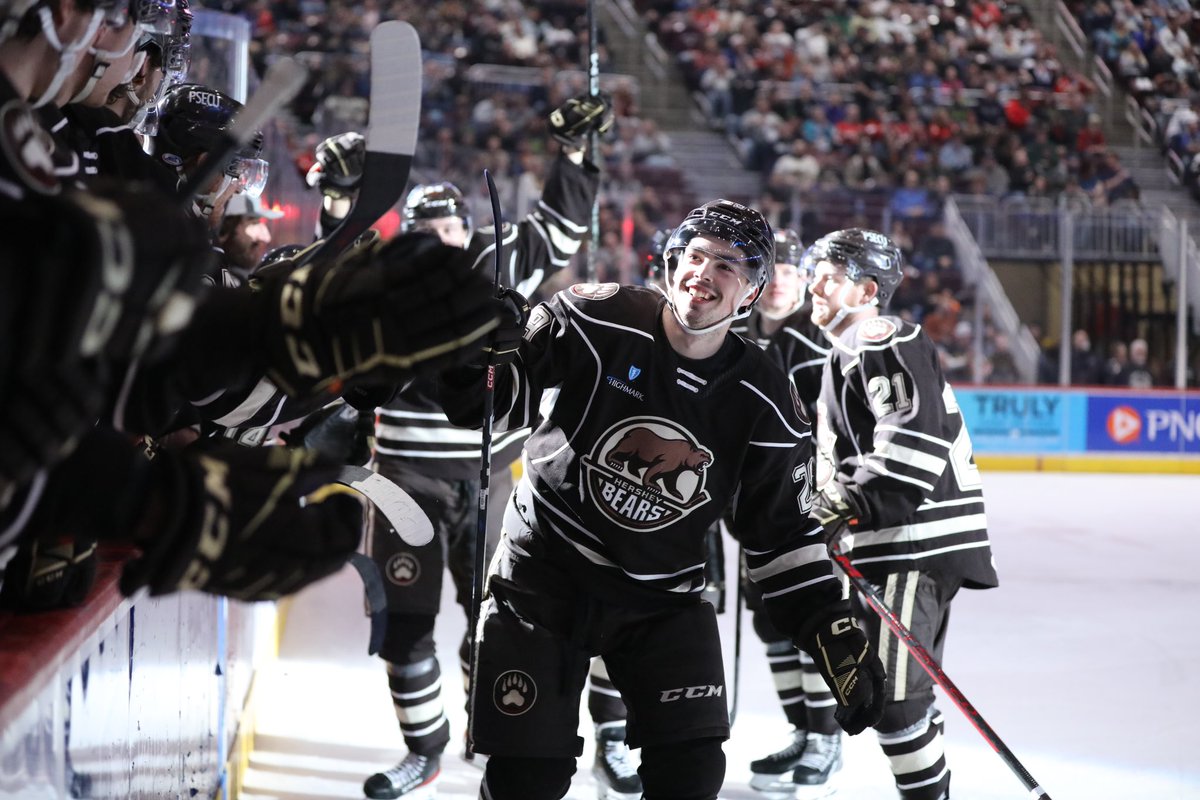 TheAHL's tweet photo. Caps off to Hendrix Lapierre on his first professional hat trick 👏

@TheHersheyBears | #CLTvsHER https://t.co/JQKYqXLiI1