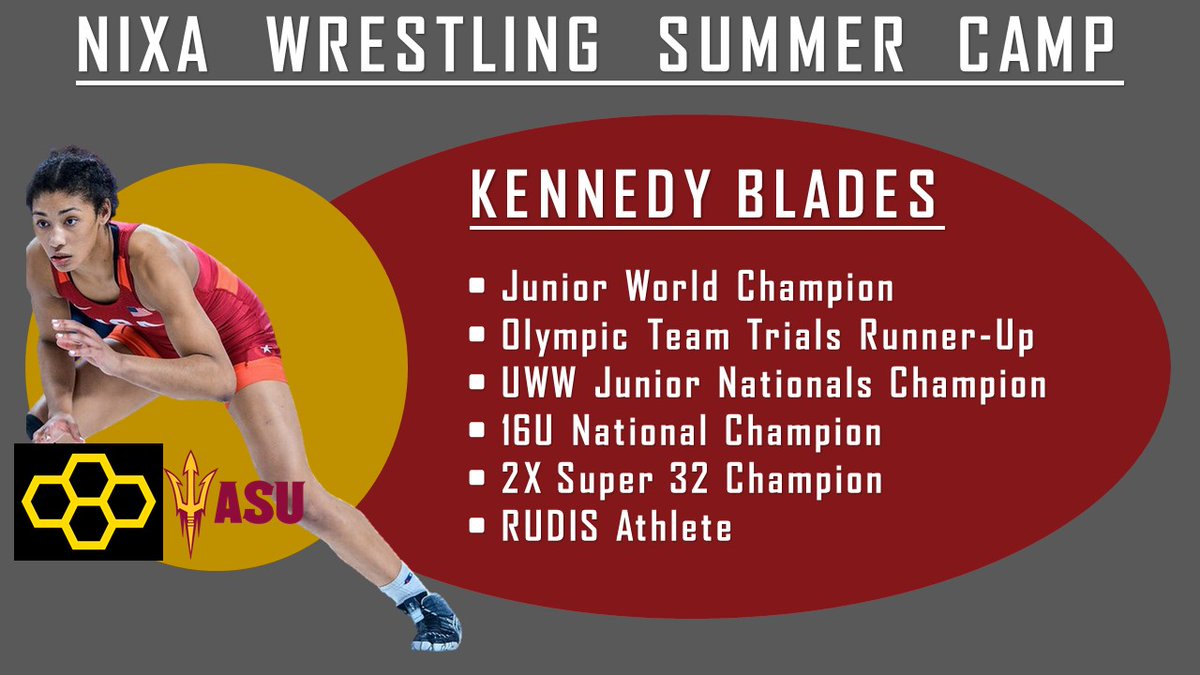We have some big time clinicians lined up for this year's Nixa Wrestling Summer Camp! The third announced clinician is Kennedy Blades! @nixaathletics @missouriwrestle