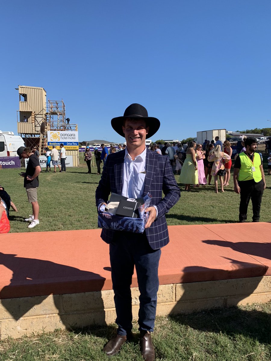 One win at the Dongara Races yesterday by middle son James
“ Best Dressed “