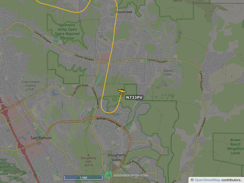 N733PV, a Cessna 172-N, is circling over Danville at 4275 feet, speed 106 MPH, squawking 1200, 0.6 miles from San Ramon Valley Fire Protection District Station 35 https://t.co/zEdeY6Xczm https://t.co/by84TrBmbh