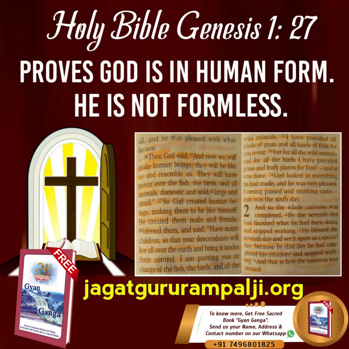 Akashda23724278's tweet photo. #Facts_About_EasterSunday
It is written in the Genesis texts of the Holy Bible pages 1 to 3 that God ascended the throne on the seventh day of creation in 6 days. Then the web of time began in the Bible, and time mixed god's knowledge to trap everyone.
Supreme God Kabir https://t.co/bnagzSR17R
