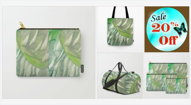 Art_Falaxy's tweet photo. Igalimma Carry-All Pouch by Art Falaxy*SALE 20% OFF* ~A Touch of Elegance~ #artfalaxy #art #totes #bags #fashion #society6 #Society6max #designs #floral #lace #feathers #pouches #trendy #modern #gifts #accents #accessories #textured #white #green https://t.co/0bGSpmpPdr https://t.co/oVsH5BkvxG
