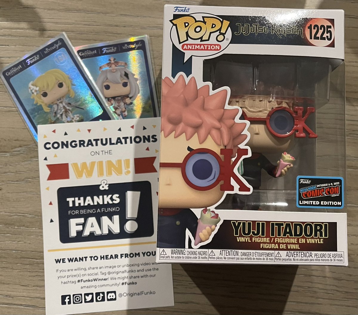 levisothereye's tweet image. I finally got my Yuji Funko Pop!!!!! Thank you so much 😭💗 @OriginalFunko #FunkoWinner