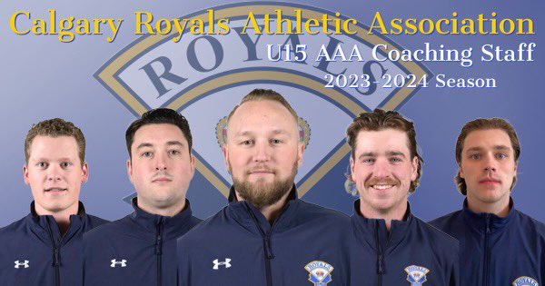 CalgaryRoyals's tweet photo. U15AAA full team staff announcement! Head Coach Cam Anklewich will be assisted by Andrew McCann, Drew Smiley, Jordan Lee and Logan Sawka. #GoldStandard https://t.co/kfCRfEN2Pe