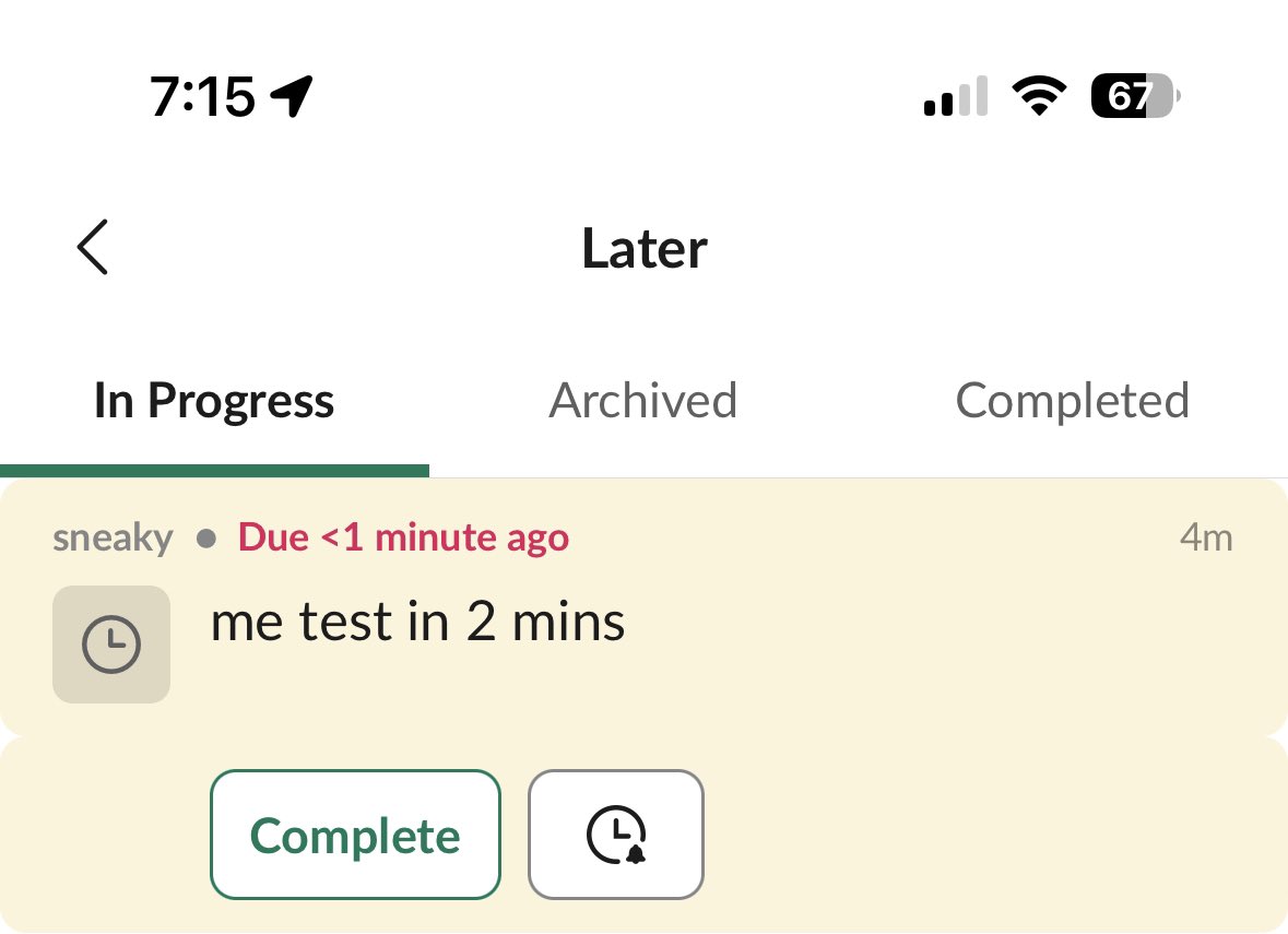 yourfavorite's tweet photo. @johnnyrodgersis @SlackHQ I’m assuming the reminder icon is the clock icon? When I click on that I do not get snooze options. https://t.co/xrbRkzhi50
