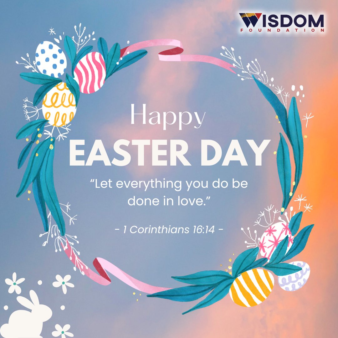 myWISDOMF's tweet photo. WISDOM Foundation wishes everyone a blessed Easter Day! 🐣💕

May this day bring you love, joy peace and hope 💕🙆🏻‍♀️

#EasterSunday #Easter2023 #HappyEaster2023  #wisdomwishes #wisdomquote #mywisdomf https://t.co/62cB8FDPS3