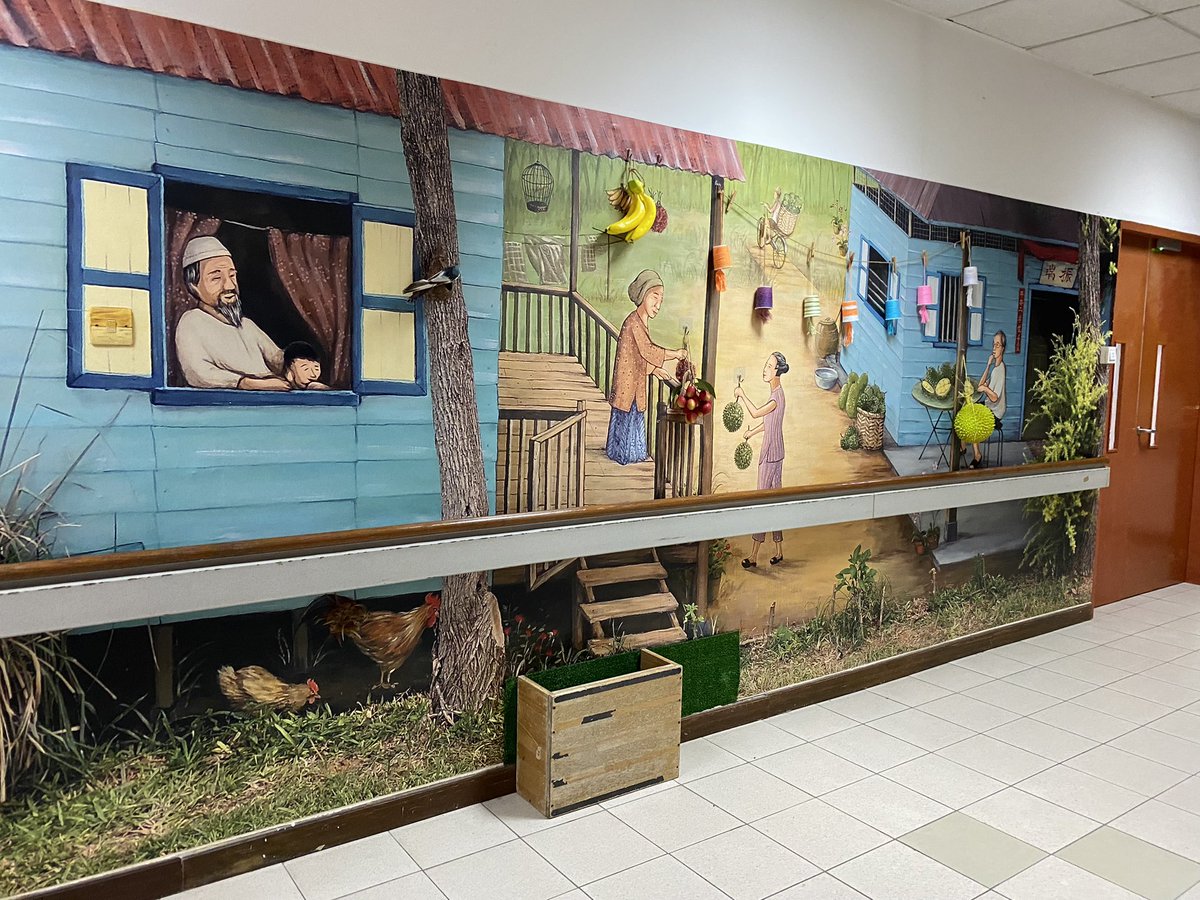 zhenn_ni's tweet photo. #AG6309Wk6AY22T3
@ArtsAgeingNTU #muralwall 
Mural walls. This makes the past seems to come alive. Saw this at Apex Harmony Lodge and has greatly inspired me art is indeed very therapeutic and it applies to all, no matter what age, what dysfunction! Good for future nursing homes! https://t.co/yKO5s2mUFr
