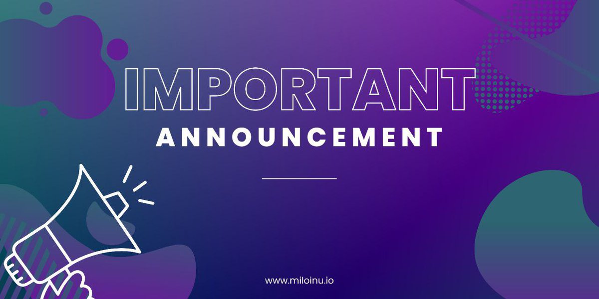 📣 Attention $MILO and $CLOAK holders -

We will be making an improved staking contract and interface shortly. 

⏰Everyone must remove their staked tokens within the next 15 days in order to insure a safe a smooth transfer to our new staking options.

🚨If users do not remove