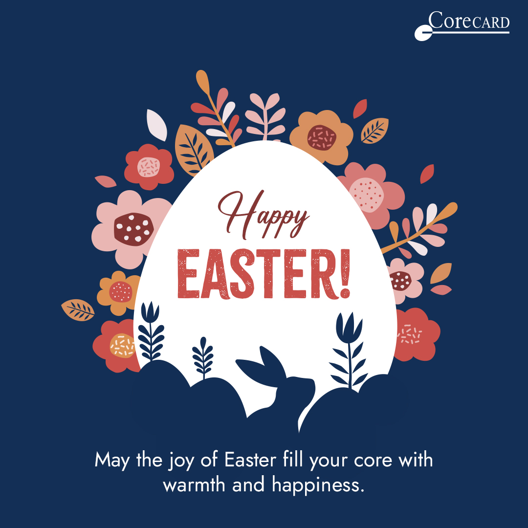 CorecardIn's tweet image. CoreCard wishes you a Happy Easter. On this joyous day, we hope that you are surrounded by loved ones, cherish memorable moments, and enjoy the core festivities of the wonderful season.
May this Easter bring you happiness, peace, and new beginnings.

#corecard #happyeaster