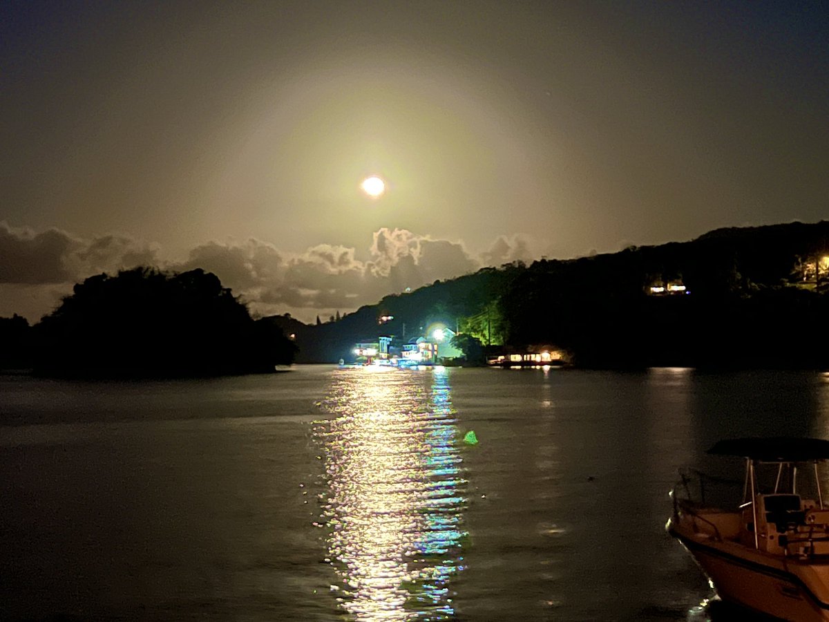 Moonrise over #GoblinHill tonight. #SanSan #PortAntonio #Portland #Jamaica #VisitJamaica.