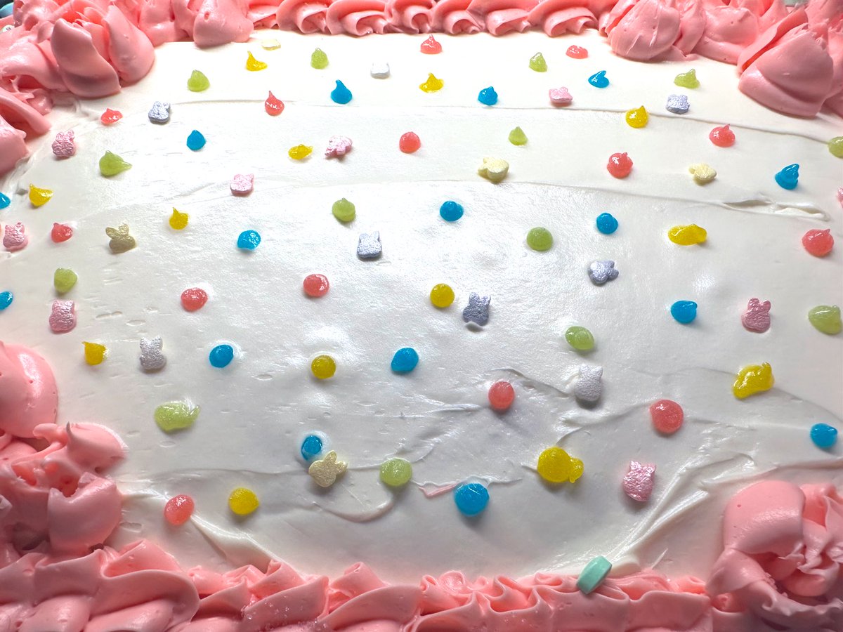 HaleyDeanna173's tweet image. Did I dig out all the bunnies 🐰 from the sprinkle mix and place them individually on the cake? Of course I did I’m a Capricorn ♑️ 💁🏻‍♀️. Don’t look to carefully at the flowers on the corners they are a mess 😜#eastercake #EasterBunny #springbaking