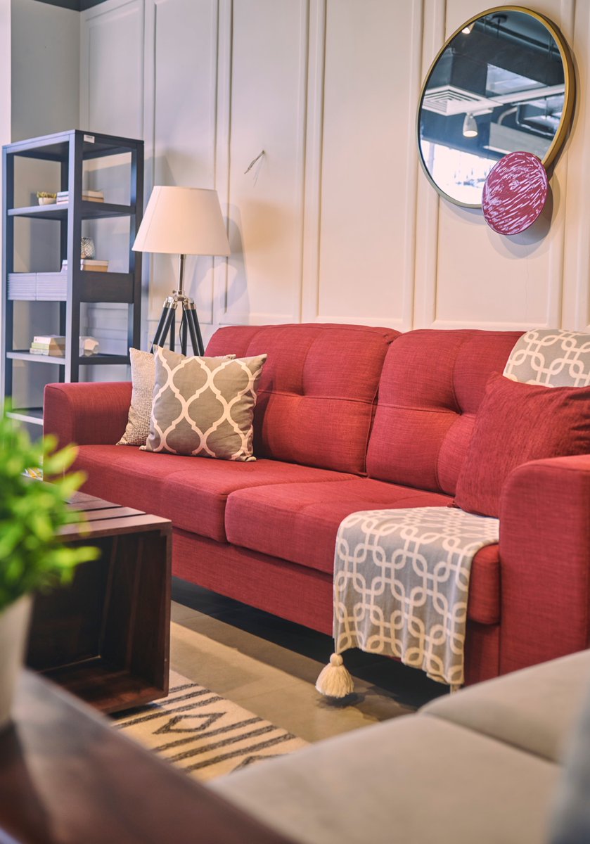 Make a statement with a bold sofa in your living room! 

Featured here is our Verona Sofa &amp; Casella Bookshelf 

#urbanladder #interiordesign #homedecor #trendingdecor #livingroom