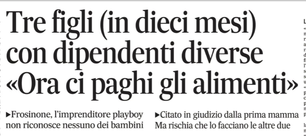 Combattere la denatalità,  parte prima. 
Il Messaggero, pag 11
#rassegnastampa
