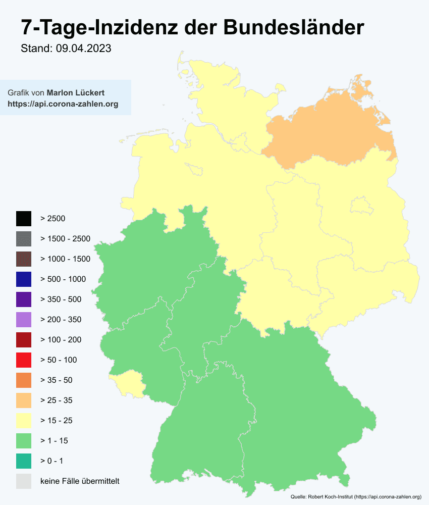 CoronaBot_DEU's tweet photo. 🇩🇪 #Corona Statistiken am 09.04.2023 🇩🇪

🦠 Aktiv Infiziert: 79.358
☠ Todesfälle: 171.411 (+0)
🏥 Genesen: +1.020

⚠ Neuinfektionen: +0
↘ 7 Tage R-Wert: 0,75

🪄 Inzidenz: 15,68 https://t.co/r2TD7W9RSt