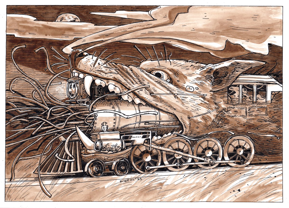 ABOMINATION TRAIN
secret samol pinch hit of the red zephyr for <a href="/Monika_E_Novak/">Monika Erpelo Novak</a>! had so so much fun doing it- here's hoping next year i'll remember to sign up for the main round in time hehee #FriendsAtTheTable #sangfielle