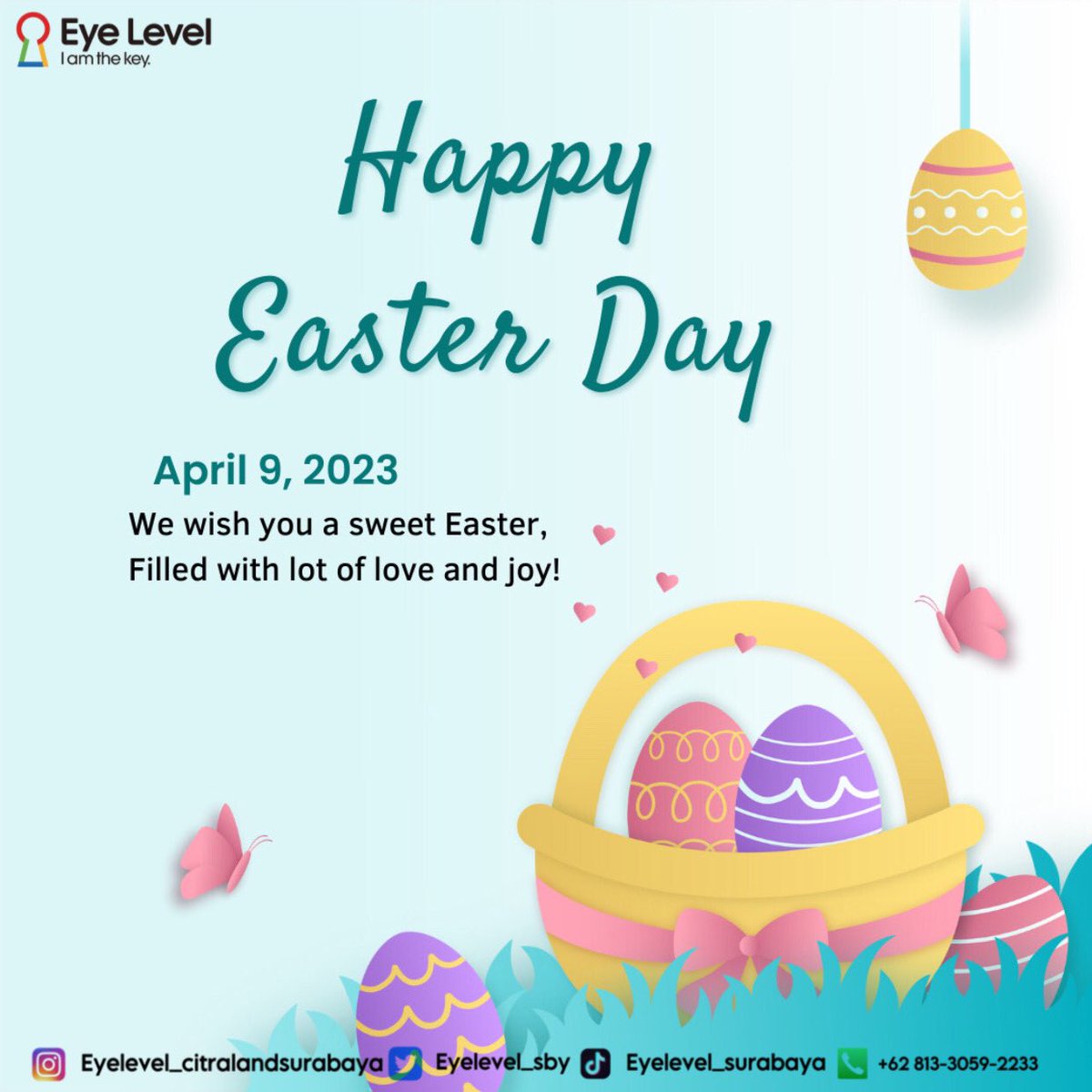 Eyelevel_sby's tweet image. Happy Easter Day Everyone😇🙏🏻
.
.
.
.
.
Eye Level Citraland
📍 Ruko Puri Widya Kencana K6/No.2, Citraland Surabaya, Indonesia
☎️ +62 813-3059-2233

#easter #easterday #eyelevel