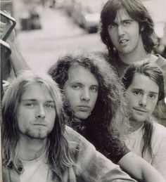 Nirvana, 1989, l-r Kurt Cobain, Jason Everman, Chad Channing, Krist Novoselic