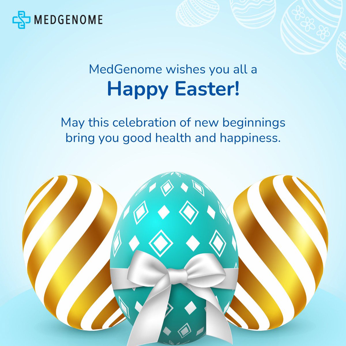 MedGenomeLabs's tweet image. Wishing you all abundance of joy and good health. Happy Easter!

#HappyEaster #MedGenome #PreciseTesting #Easter #EasterEggs #PowerOfGenetics #Genomics #GeneticTestingIndia #PrecisionTesting #Experts #Leaders #Pioneers