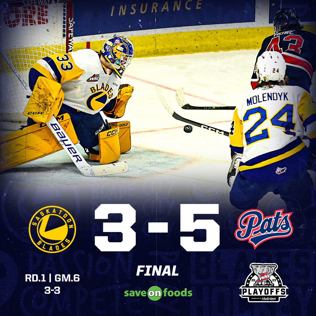 BladesHockey's tweet photo. We'll see you at home for Game 7.
| #SASvsREG | #WHLPlayoffs | #FeedingTheFuture | https://t.co/fAnMq9oNEM