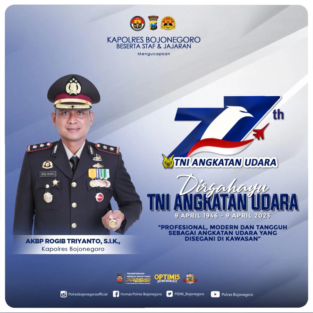 Margomulyo21's tweet photo. Dirgahayu TNI Angkatan Udara ke - 77 Tahun 2023

"Profesional, Modern dan Tangguh Sebagai Angkatan Udara Yang di Segani di Kawasan" https://t.co/XLp42IKFcv