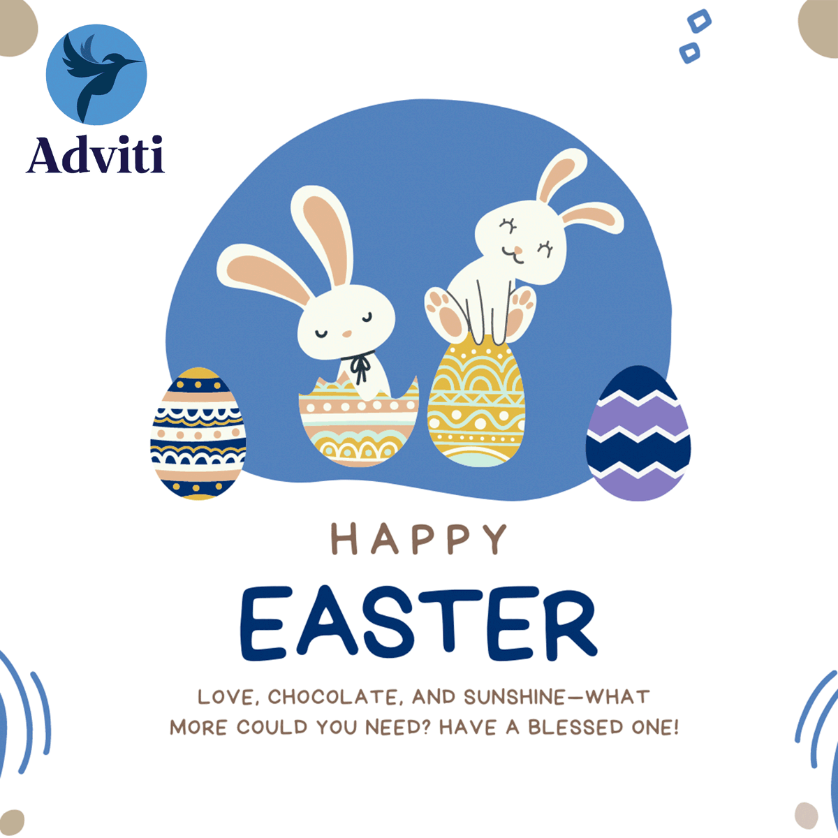 Happy Easter Sunday filled with joy and happiness! let's celebrate with laughter, love and lots of cheer!

#adviti #HappyEasterSunday #EasterCelebration #EasterJoy #EasterHappiness #EasterBlessings #EasterLove #EasterCheer #EasterSmiles #EasterLaughter #EasterEggs #EasterBasket